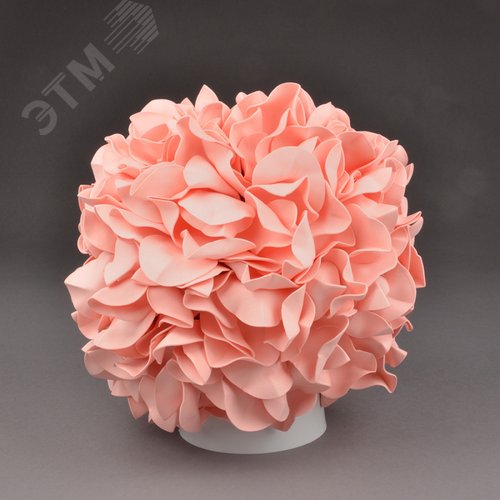 Светильник светодиодный со сменной лампой (в/к) Гортензия Белый/Лосось E27, теплый белый свет (3000K). Плафон D150мм, прозрачный. Белое основание. TM