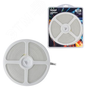 Светодиодная гибкая герметичная лента. NEON ULS-N01-2835-120LED/m-6mm-IP67-DC12V-9W/m-5M-4000K. катушка 5м в блистере белый свет 4000К