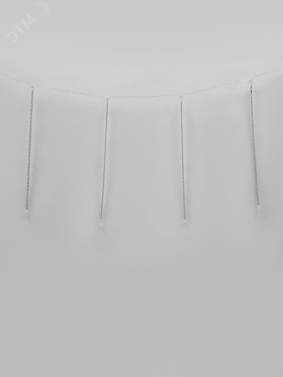 Занавес светодиодный фигурный Падающие звезды соединяемый 2,4х0,5м 8 подвесов 240 светодиодов Разноцветный свет Провод прозрачный ULD-E2405-240/DTK MU