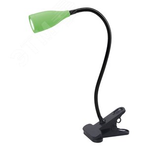 Светильник настольный светодиодный прищепка Механический выключатель UЛм-D501 4W/4000K GREEN Зеленый