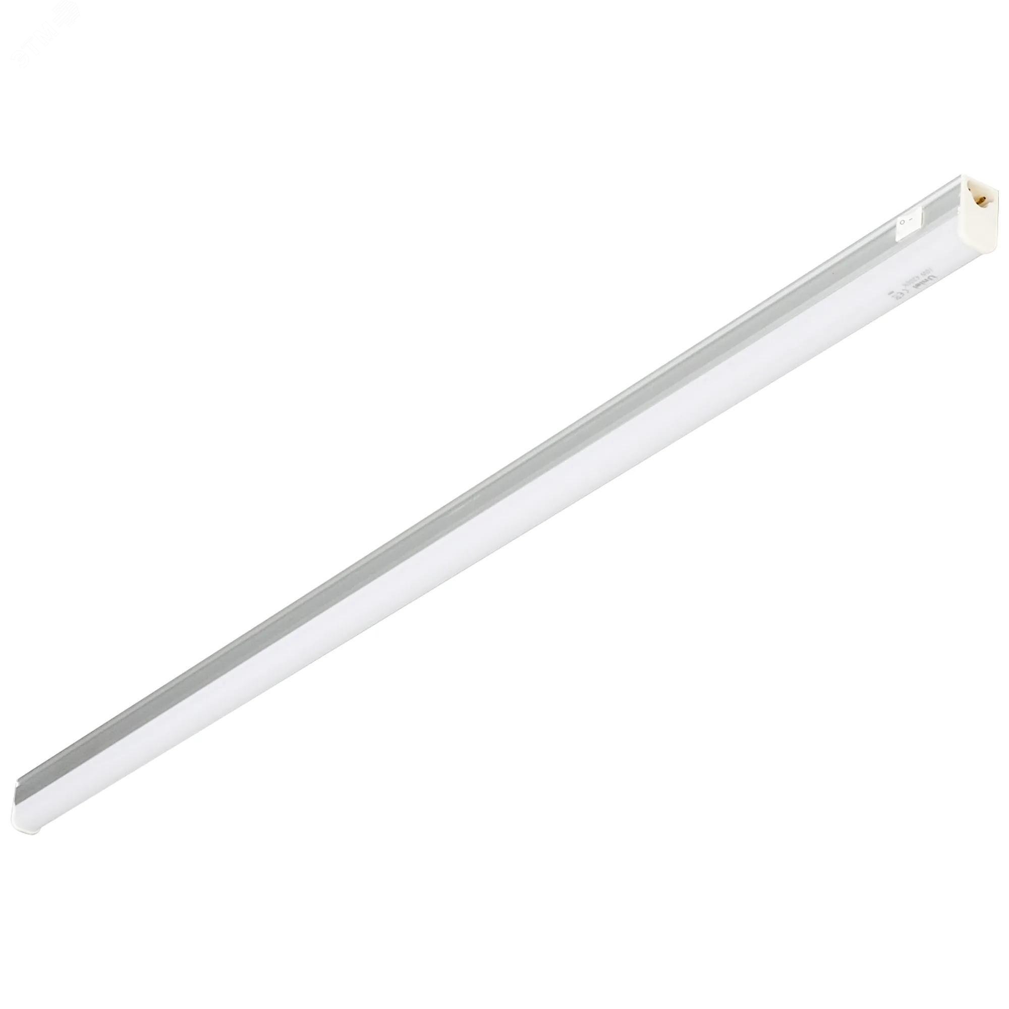 ULI-L02-10W-4200K-SL Линейный светильник LED (аналог Т5), 800Lm, 4200К, выключатель на корпусе. Цвет корпуса - серебристый