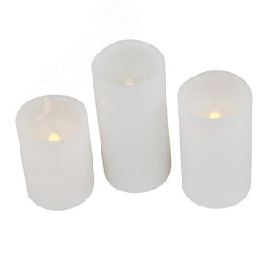 Фигура светодиодная Свеча на батарейках 2АА (не в/к) в составе набора из 3 штук 1 светодиод Теплый ULD-F050 WARM WHITE CANDLE SET3