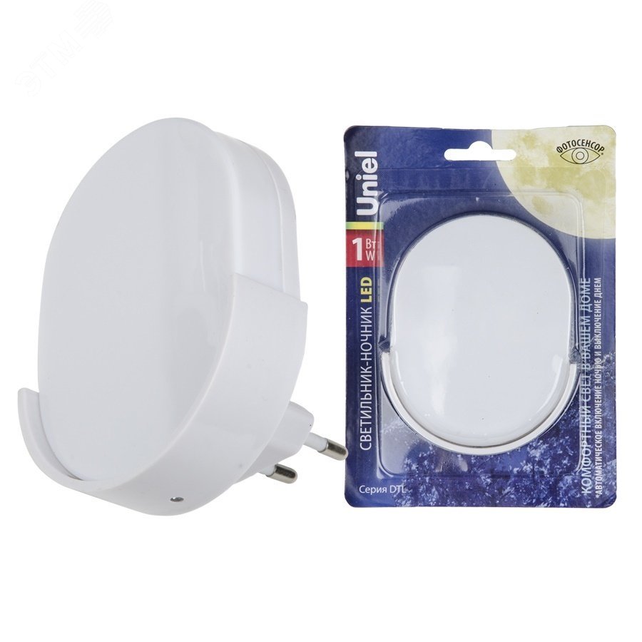 Светильник-ночник- Овал DTL-316 С фотосенсором (день-ночь) Белый ТМ