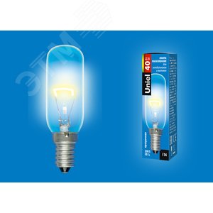 Лампа накаливания для холодильников и вытяжки, 40Вт. Прозрачная. Картон. IL-F25-CL-40/E14 ТМ .