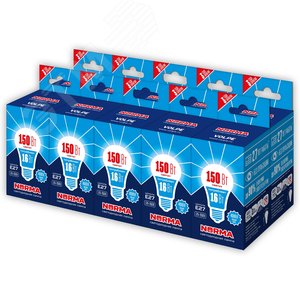 Лампа светодиодная 16 Вт Патрон Е27 Форма A матовая Серия Norma Белый свет 4000K Картон ТМ Volpe LED-A60-16W/NW/E27/FR/NR Набор из 10штук