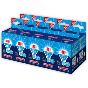 Лампа светодиодная 11 Вт Патрон Е 14 Форма шар матовая Серия Norma Белый свет 4000K Картон ТМ Volpe LED-G45-11W/NW/E14/FR/NR Набор из 10штук