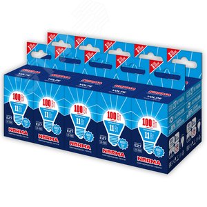 Лампа светодиодная 11 Вт Патрон Е 27 Форма шар матовая Серия Norma Белый свет 4000K Картон ТМ Volpe LED-G45-11W/NW/E27/FR/NR Набор из 10штук