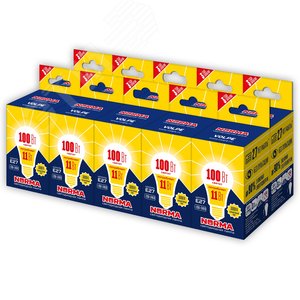 Лампа светодиодная 10 Вт Патрон Е27 Форма A матовая Серия Norma Теплый белый свет 3000K Картон ТМ Volpe LED-A60-11W/WW/E27/FR/NR Набор из 10штук