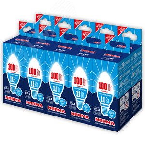 Лампа светодиодная 11 Вт Патрон Е 14 Форма свеча матовая Серия Norma Белый свет 4000K Картон ТМ Volpe LED-C37-11W/NW/E14/FR/NR Набор из 10штук