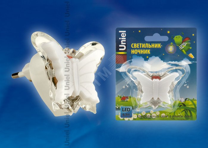 Ночник светодиодный без выключателя DTL308 0,5W 3LED триколор (красный, синий, зеленый) Бабочка