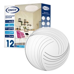 Светильник светодиодный декоративный ДБО 12Вт 850Лм 230В 4000К IP20 IONICH