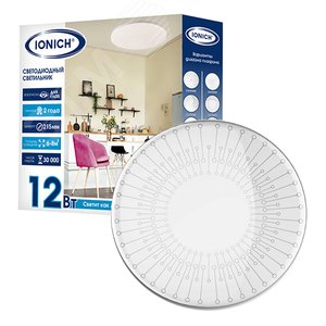 Светильник светодиодный декоративный ДБО 12Вт 850Лм 230В 4000К IP20 IONICH