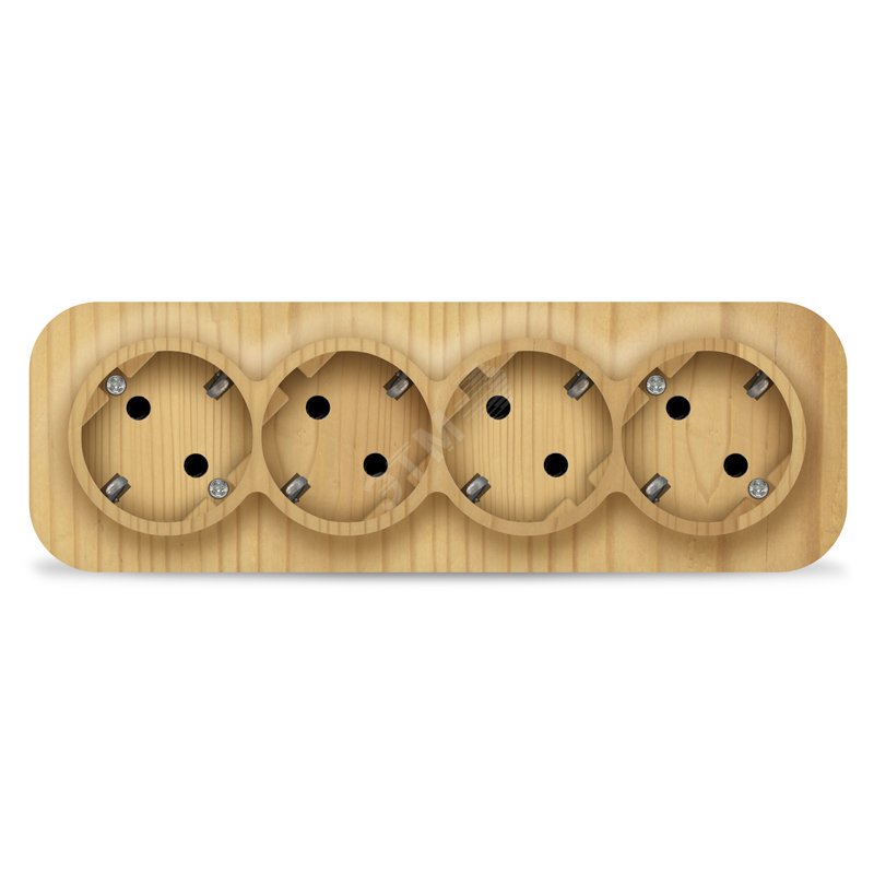 Розетка четырехместная серия IONICH, с/з, о/у, 16А, 220В, сосна