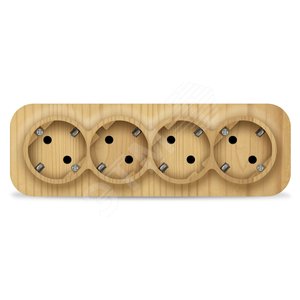 Розетка четырехместная серия IONICH, с/з, о/у, 16А, 220В, сосна