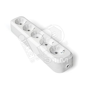 Колодка 5 гнезд С заземлением AБС-пластик