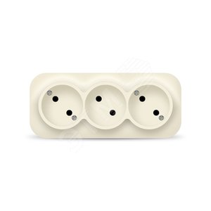 Розетка трехместная серия IONICH, б/з, о/у, 16А, 220В, слоновая кость (ivory)