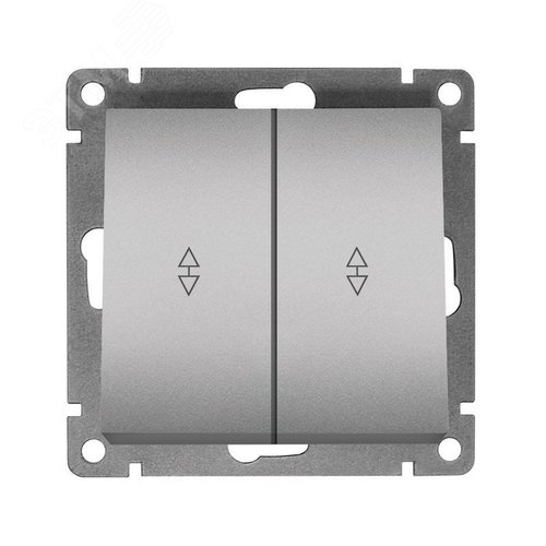 Афина выключатель проходной двухклавишный , с/у, 10А, 220В, механизм серебро (еврослот)