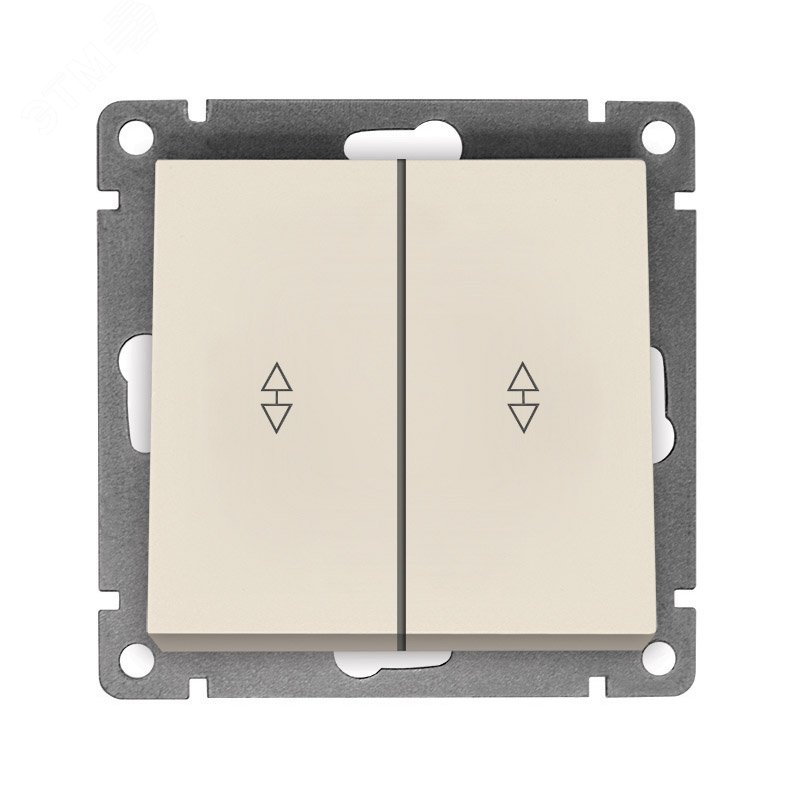Афина выключатель проходной двухклавишный , с/у, 10А, 220В, механизм слоновая кость (ivory) (еврослот)