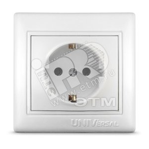 Севиль Розетка х 1 с заземлением белая