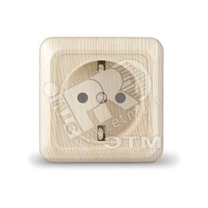 Розетка Олимп с заземлением сосна