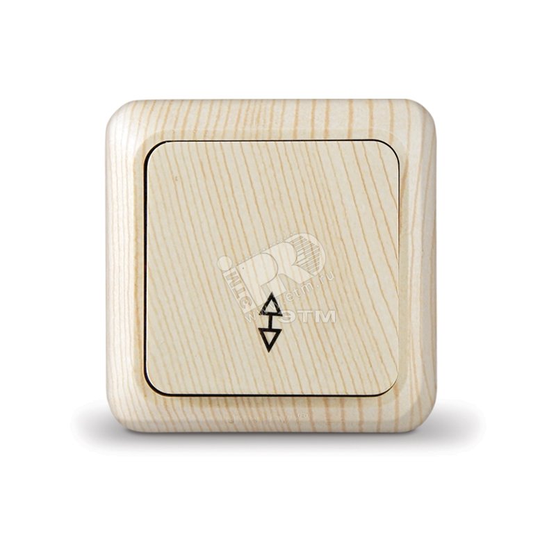 Выключатель Олимп одноклавишный проходной сосна