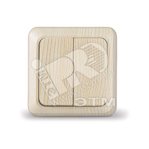 Выключатель Олимп двухклавишный сосна