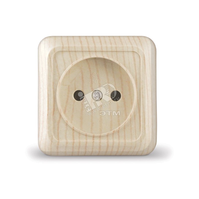 Розетка Олимп без заземления сосна