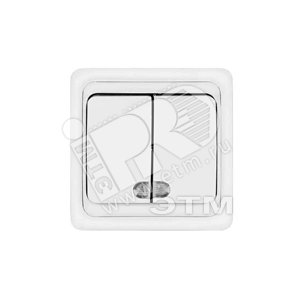 Валери Выключатель двухклавишный с подсветкой белый скрытый