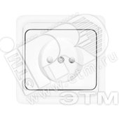 Розетка Валери без заземления с защитной шторкой белая