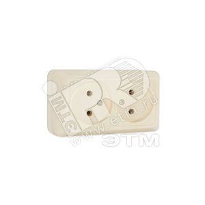 Олимп Розетка двойная без заземления бежевая наружная