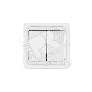 Валери Выключатель двухклавишный белый скрытый