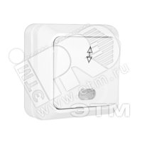 Выключатель Олимп одноклавишный проходной с подсветкой белый