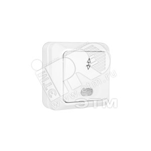 Выключатель Олимп одноклавишный проходной с подсветкой белый