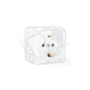 Олимп Розетка с заземлением белая наружная