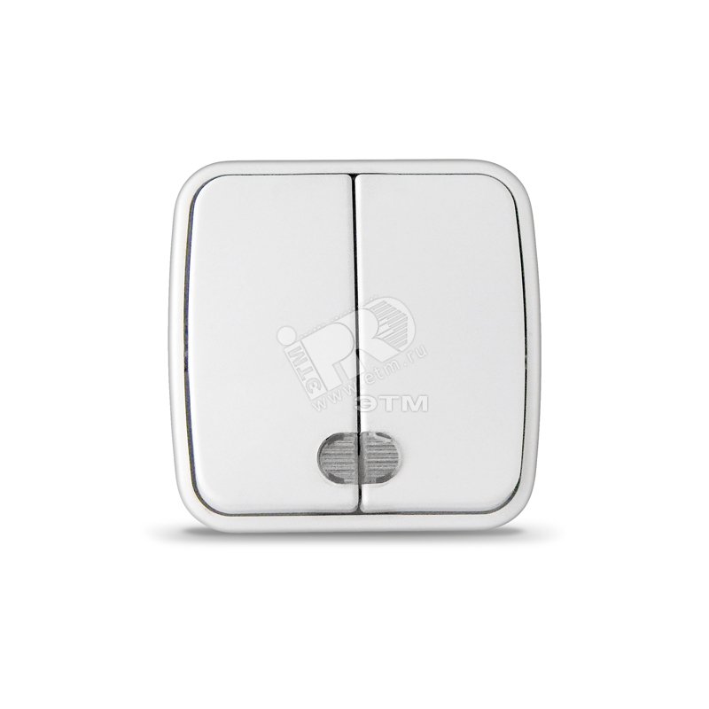 Выключатель Электра двухклавишный с подсветкой белый