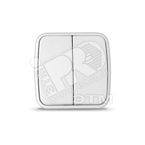 Выключатель Электра двухклавишный белый