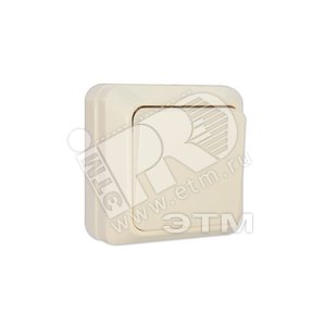 Олимп Выключатель одноклавишный бежевый наружный