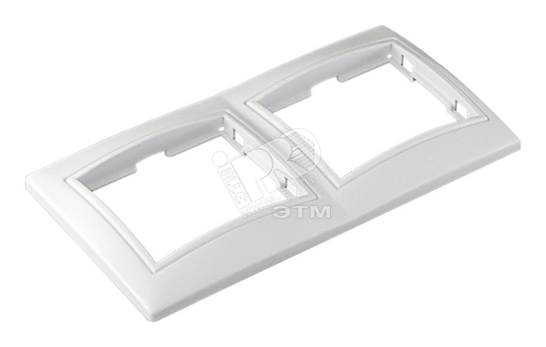 Рамка 2 поста Севиль горизонтальная белая