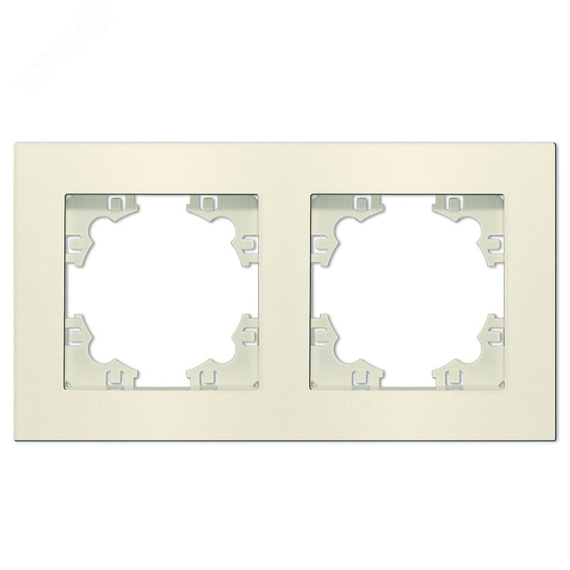 Рамка двухместная горизонтальная серия Афина слоновая кость (ivory) (еврослот)