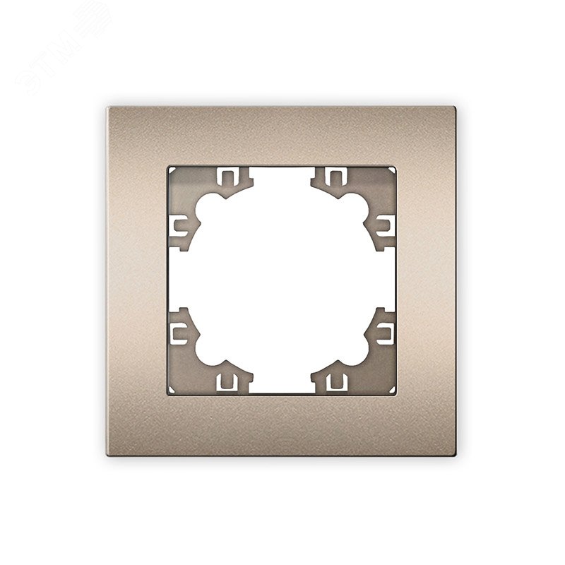 Рамка одноместная горизонтальная серия Афина шампань (еврослот)