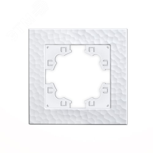 Рамка фактурная 1 пост UNIVersal серия Афина белая (еврослот)