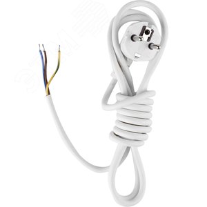 Шнур сетевой с вилкой ПВС 3х1,5-81 белый 2,2 м