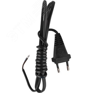 Шнур сетевой с вилкой  ШВВП 2х0,5 черный 1,7 м