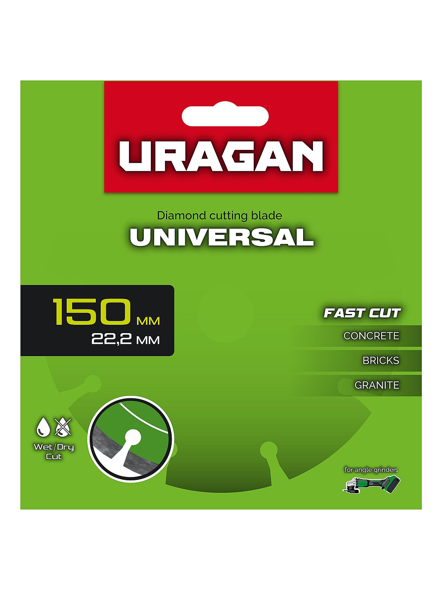 URAGAN UNIVERSAL 150 мм, диск алмазный отрезной сегментный (36705-150)