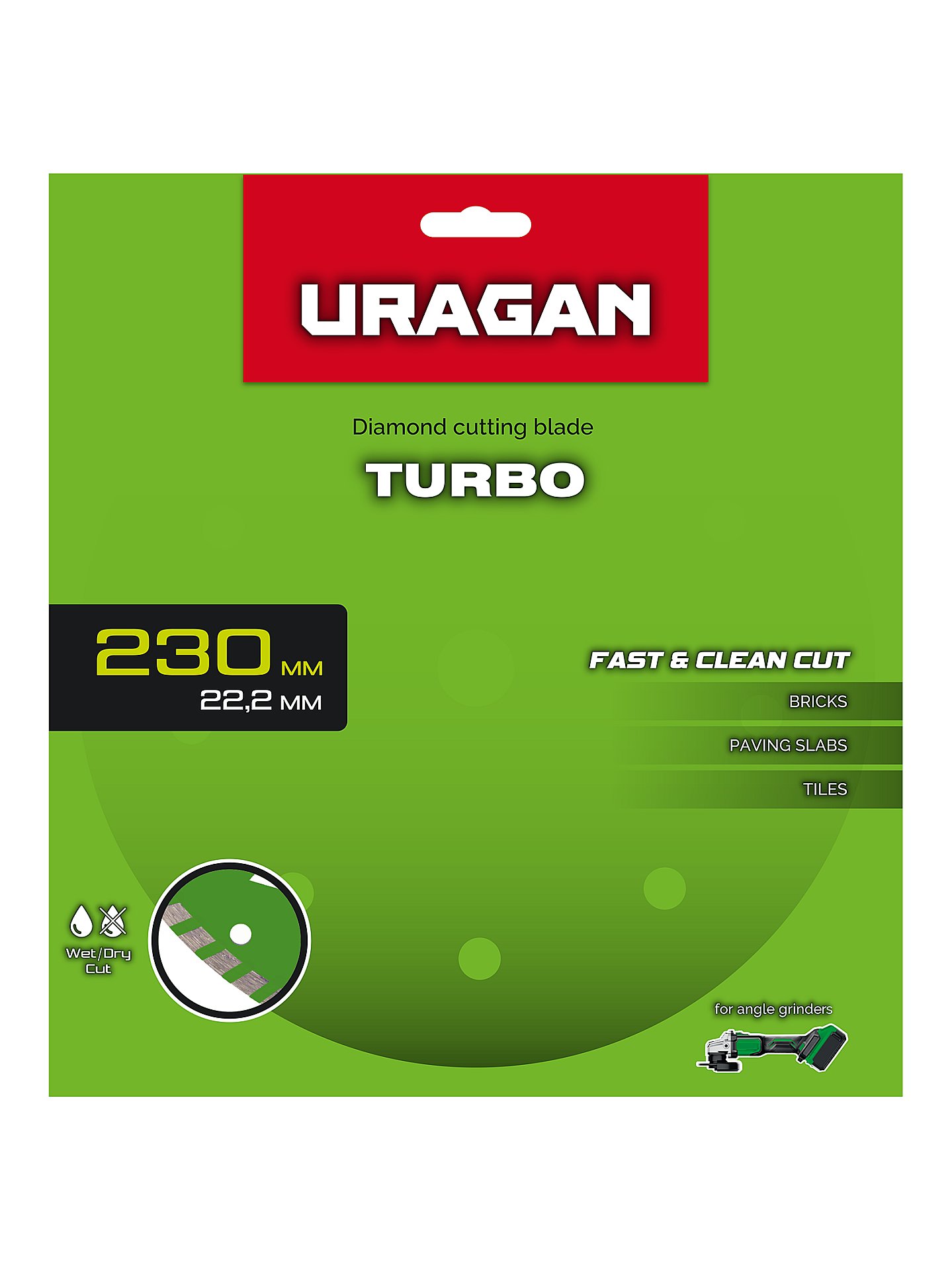 URAGAN TURBO 230 мм, диск алмазный отрезной сегментированный (36706-230)