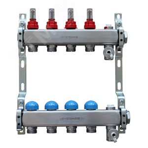 Коллекторная группа с расходомерами 1' х 9 выходов 3/4' НР евроконус