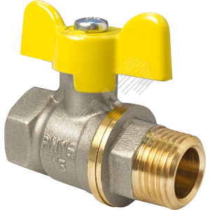 Кран шаровой для газа 11Б27фтМ никелированный 1' ВН ручка бабочка