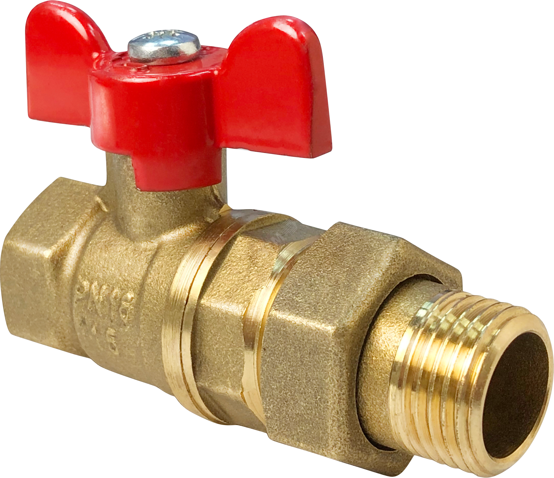 Кран шаровой со сгоном 11Б27фт1М 1/2' ВН ручка бабочка