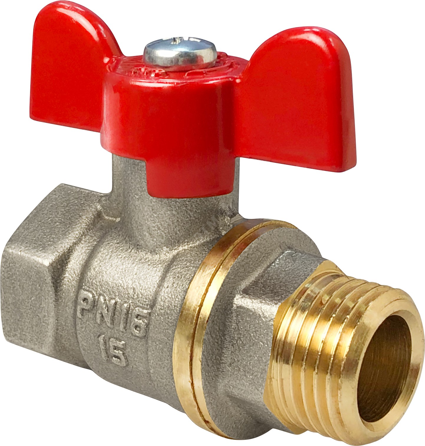 Кран шаровой OPTIMA 11Б27фт1М никелированный 3/4' ВН ручка бабочка