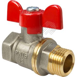 Кран шаровой OPTIMA 11Б27фт1М никелированный 3/4' ВН ручка бабочка